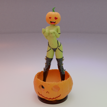 fantasy monster girl - jacqueline o' lantern sfw art jack-o-lantern halloween pumpkin 3d print model - Mito3D