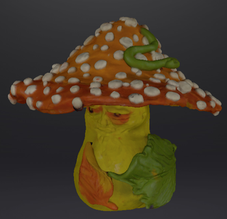 fantasy mushroom face art sculpt 3d print model - Mito3D