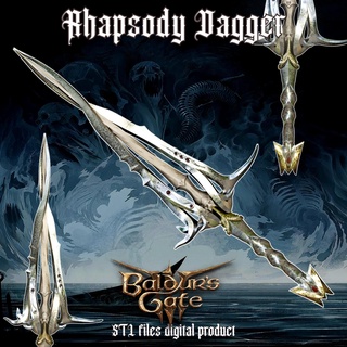 fantasy rhapsody dagger baldurs gate 3 dnd shadowheart jewelry cosplay props printable dungeons dragons accessories games toys halloween head knife blade 3d print model - Mito3D
