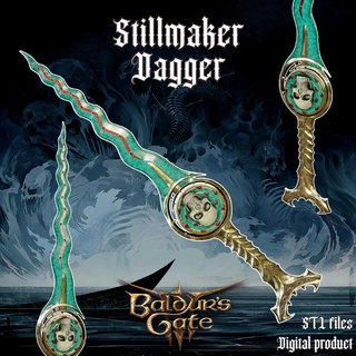 fantasy stillmaker dagger baldurs gate 3 dnd shadowheart jewelry cosplay props printable dungeons dragons accessories games toys halloween head knife blade 3d print model - Mito3D