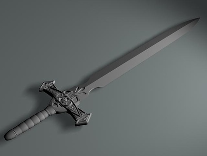 fantasy sword printable print printing games mediaval 3d print model - Mito3D
