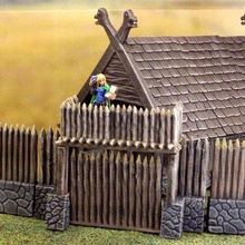 la fantasía viking palisade puerta de 28mm juego juguete accesorios warhammer wargaming pared terreno miniwargaming las miniaturas el señor los anillos 3d print model - Mito3D