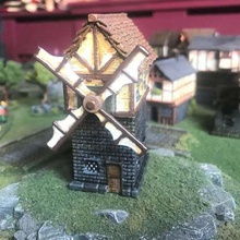 fantasy wargames Windmühle bauen 15mm Spiel Spiele wargaming alt dnd cattage Gebäude 28 3d print model - Mito3D