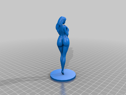 fantasia guerriero ragazza base arte 3d print model - Mito3D