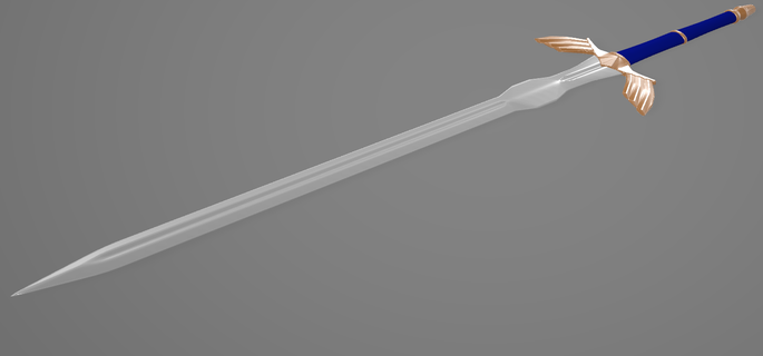 fantaisie zelda style épée longue Zelda Jeu médiéval arme 3d print model - Mito3D