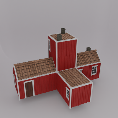 azienda agricola casa medievale edificio legna fantasia miniatura architettura dnd tetto impero terreno lowpoly moderno esterno old home 3d print model - Mito3D