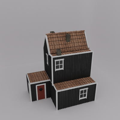 azienda agricola casa medievale edificio legna fantasia miniatura architettura dnd tetto impero terreno lowpoly moderno esterno old home 3d print model - Mito3D