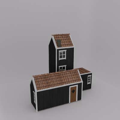 çiftlik ev ortaçağa ait bina odun fantezi minyatür mimari dnd çatı imparatorluk arazi düşük poli modern dış old home 3d print model - Mito3D