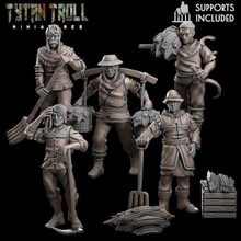 farmer pack - pre-supported game dnd minature minis mini dungeons dragons 32mm tytantroll miniatures patreon male fantasy 3d print model - Mito3D