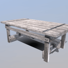 farmhouse table game asset ready weapon exterior low poly tudor fantasy medieval 3d print model - Mito3D