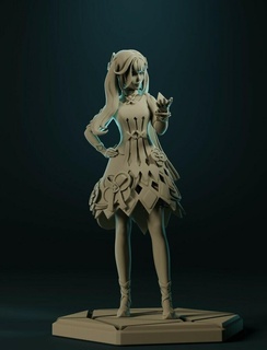 faruzan genk etki fanart anime karakter kız heykeller büstler Sanat 3d print model - Mito3D