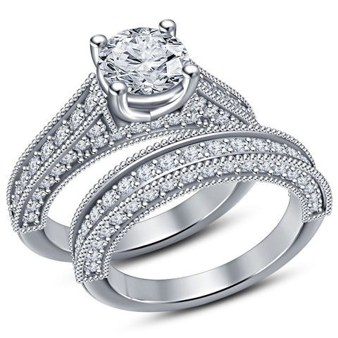 moda jóias de modelos 3d cad anel nupcial conjunto stl casamento envolvimento 3D print model - Mito3D