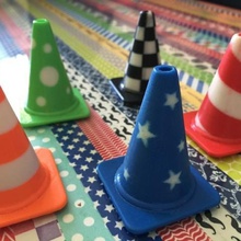 fashion traffic cones collection game dual color extrusion openscad 3d print model - Mito3D
