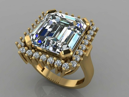 fasion oreja oro plata Arte diseño ajuste diamante 3d print model - Mito3D