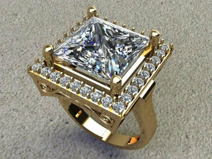 fasion oreille or argent art conception réglage diamant 3d print model - Mito3D