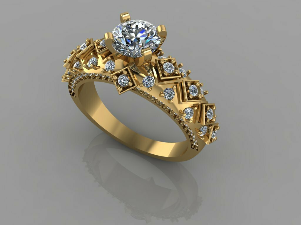 fasion squillare oro argento arte design ambientazione diamante 3D print model - Mito3D