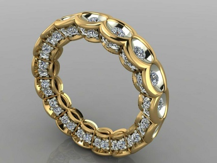 fasion anillo oro plata Arte diseño ajuste diamante 3d print model - Mito3D