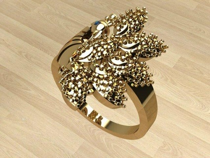 Fasion Ring Gold Silber Kunst Design Rahmen Diamant 3d print model - Mito3D
