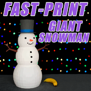 fast print gigante monigote nieve Navidad decoración florero hogar casa grande rápido impresión económico snow árbol regalo niños escuela politécnica Arte 3d print model - Mito3D