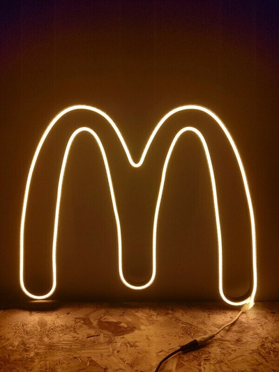 fast food neon led d coration murale n on 3d print model - Mito3D