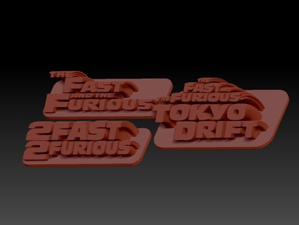 fast furious 1 2 & 3 logo tokyo drift paul walker diesel wine edbo film muscle car 3d print model - Mito3D