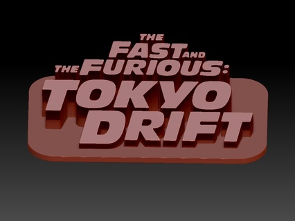 fast furious 3 tokyo drift logo paul walker diesel wine edbo film muscle car 3d print model - Mito3D