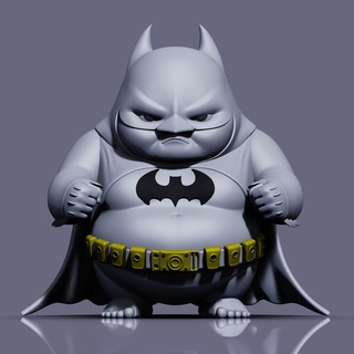 şişman batman Chibi dc eu Süper kahraman karanlık gece 3d print model - Mito3D