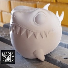 şişman Chibi Köpekbalığı 3d Yazdır model Sanat yırtıcı balık katil hayvan Şirin karikatür küçük Aşk bebek beyaz minyatürler figürinler 3d print model - Mito3D