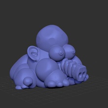 la graisse éléphant fantastique monstre art animal grand toy fat monster 3d print model - Mito3D