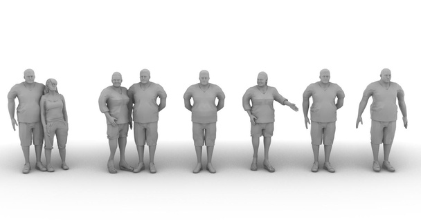 fat family 3d print model - Mito3D