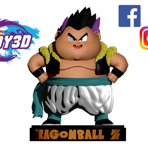 la graisse gotenks - boule z de dragon divers goku fusion goten les troncs balle grand saiyan vegeta 3D print model - Mito3D