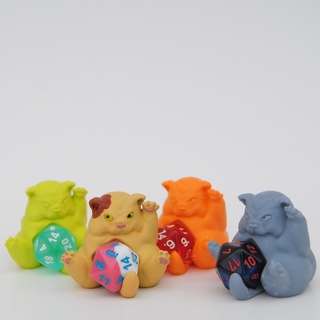 fat lucky cat dice guardian Game display d&d ttrpg goblin animal cute 3d print model - Mito3D