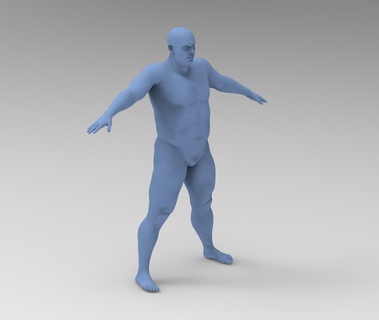 fat homme pose gros 3d print model - Mito3D