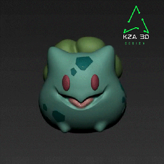 Grasso mini bulbasaur chibi bambino kwaii paffuto cavedani Pokemon carina arte gioco anime figura video nintendo 3d print model - Mito3D