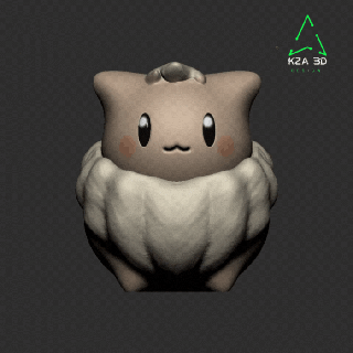 fat mini Évoli Pokémon nintendo chibi mignonne art Jeu anime figure joufflu vidéo 3d print model - Mito3D