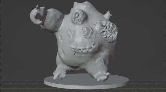 fat mutant zombie abomination horror dnd rpg roleplay zombicide 3d print model - Mito3D