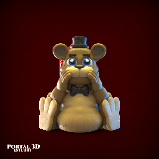 fat nights freddy print-in-place without support Art fnaf five at freddy's cupcake sunnydrop sundrop gamer cybord animatronic 3d print model - Mito3D