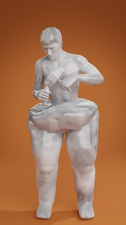 Grasso magro scultura fitness Palestra allenarsi esercizio routine 3d print model - Mito3D