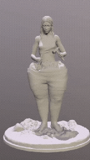 fat slim girl -before sculpture Art female gastric sleeve weight loss 3d print model - Mito3D