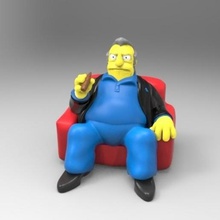 fat tony vários sofá dinheiro o personagem amarelo italiano cadeira máfia simpsons a gordura 3d print model - Mito3D