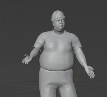 fat working man - 1 64 diorama worker 3d print model - Mito3D