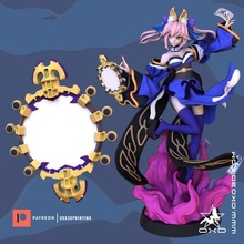 fate grand order tamamo mae mirror cosplay art anime female figure toy 3d print model - Mito3D