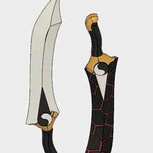 sort rester nuits Kanshou Bakuya lames archer cosplay soutenir nuit épée épées accessoires 3d print model - Mito3D