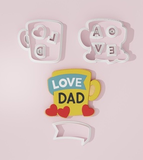 father's day 14 cookiecutter cookie cutters family cutter designs baking tools pastry sugarpaste custom diy seasonal father love dad 3d print model - Mito3D