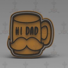 father's day cookie cutter cup m stamp cookies characters movies fun children cooking accessories marker sueper kitchen toys plasticine daddy 3d print model - Mito3D