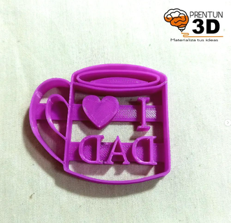 pai cortador amar Papai biscoito carimbo feliz papai copo 3d print model - Mito3D