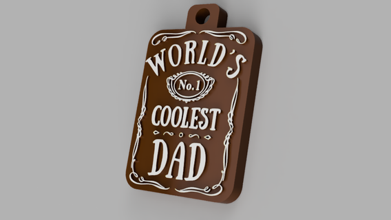 father's day keyring fathers dad father free ender 3 gift print file stl 3d print model - Mito3D