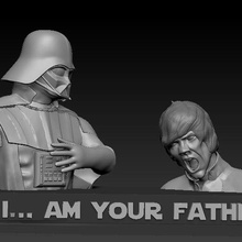 father i am your father vader luke star wars bust scene episode v father 3d print model - Mito3D