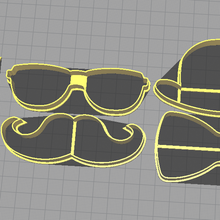 father day set - cookie cutter 3d print model - Mito3D