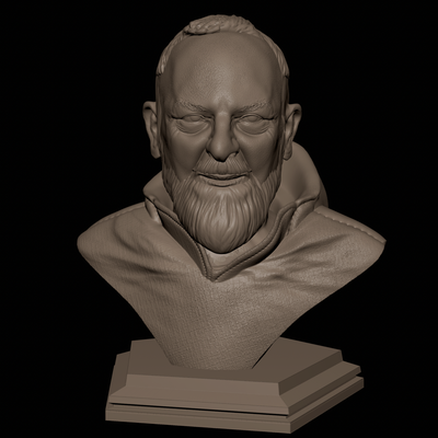 father pio - padre head bust fatherpio padrepio jesus saint saints 3dbust jesuschrist lord lordjesus 3d print model - Mito3D